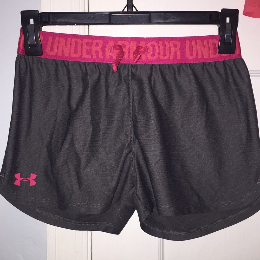 Grey and Pink under Armour shorts